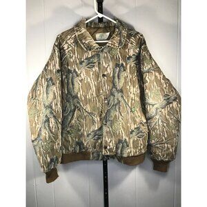 Vintage Mossy Oak Camo Jacket Men’s XL Tree Stand Hunting USA Bomber 80s